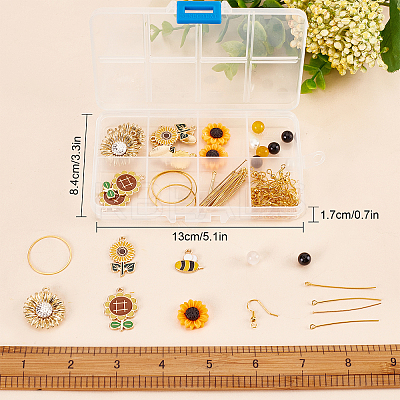 DIY Sunflower and Bee Earring Making Kit DIY-SC0020-20-1
