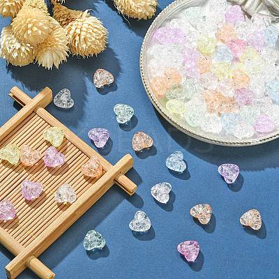 Transparent Crackle Acrylic Beads MACR-YW0002-47-1