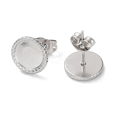Non-Tarnish 304 Stainless Steel Stud Earrings Findings STAS-M323-09P-1