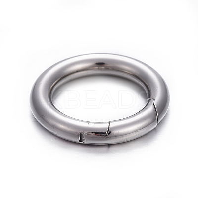 Tarnish Resistant 201 Stainless Steel Spring Gate Rings STAS-F221-41P-1