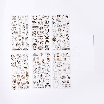 Cat Theme Glitter Self Adhesive Hot Stamping Stickers Sets DIY-WH0163-01-1