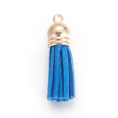 Faux Suede Cord Tassels Pendant Decorations HJEW-WH0006-18Q-1