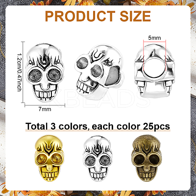 75Pcs 3 Colors Acrylic European Beads FIND-PH0038-23-1