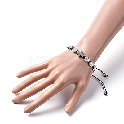 Adjustable Nylon Thread Braided Bead Bracelets BJEW-JB05177-01-1