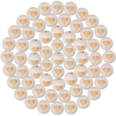 Unfinished Wood Beads LS-WOOD-WH0011-01E-1