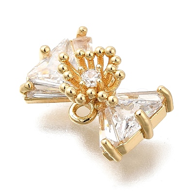 Brass Micro Pave Cubic Zirconia Pendants KK-U061-22G-1