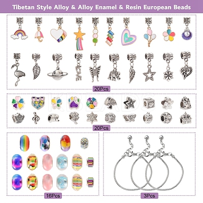 DIY European Style Bracelet Making Kit DIY-YW0005-32-1