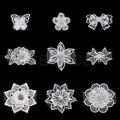 18Pcs 9 Style Lace Embroidery Costume Accessories DIY-AR0002-36-1