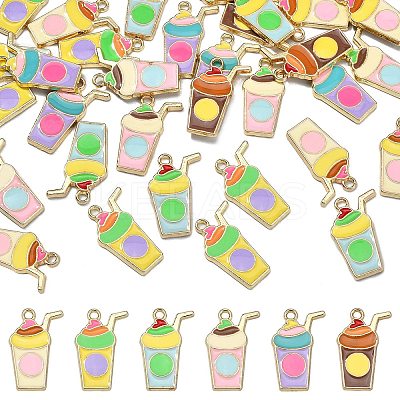 30Pcs 6 Styles Alloy Enamel Pendants ENAM-CJ0003-16-1