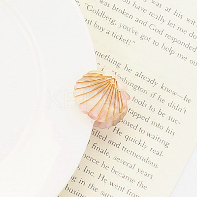 Cellulose Acetate(Resin) Shell Shape Hair Claw Clips OHAR-PW0003-029H-1