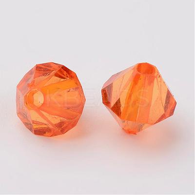 Faceted Bicone Transparent Acrylic Beads DBB6mm-97-1