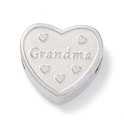 Mother's Day Tarnish Resistant 304 Stainless Steel European Beads STAS-K286-04J-P-1