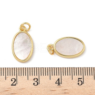 Brass Pave Natural Shell Pendants KK-L239-049G-02-1