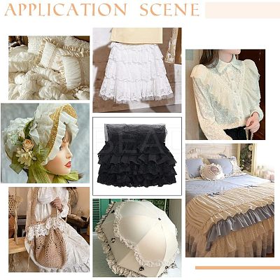 Pleated Chiffon Lace Trim SRIB-NB0001-10C-1