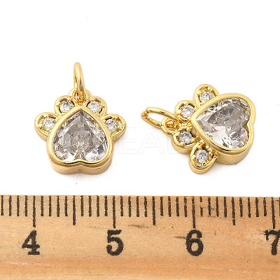 Brass Pave Cubic Zirconia Pendants KK-R229-12G-1