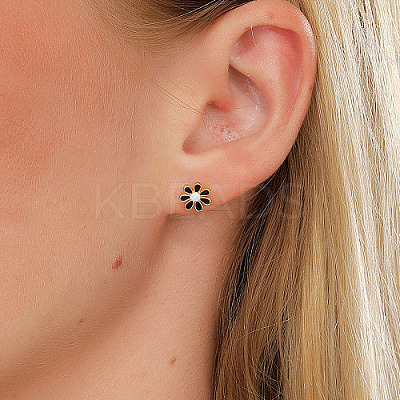 Real 18K Gold Plated 201 Stainless Steel Stud Earrings for Women TL9676-7-1