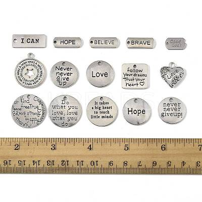 30Pcs 15 Styles Tibetan Style Alloy Pendants TIBEP-FS0001-40-1