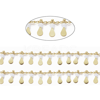 3.28 Feet Handmade Glass Beaded Chains X-CHC-E020-01L-1