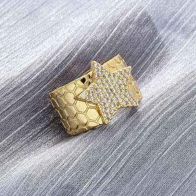Brass Micro Pave Clear Cubic Zirconia Cuff Rings for Women RJEW-H248-08G-01-1