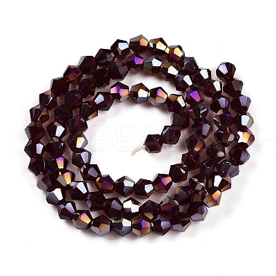 Transparent Electroplate Glass Beads Strands EGLA-A039-T4mm-B30-1