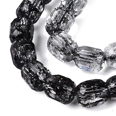 Transparent Crackle Glass Beads Strands GLAA-Q108-04A-01-1