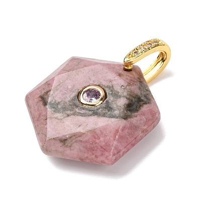 Natural Rhodonite Faceted Pendants G-B188-03G-06-1