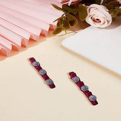2Pcs PP and Velvet and Resin Alligator Hair Clips for Women Girls PHAR-LP0003-006A-1