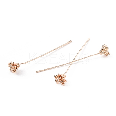 Brass Flower Head Pins KK-G413-04KCG-1