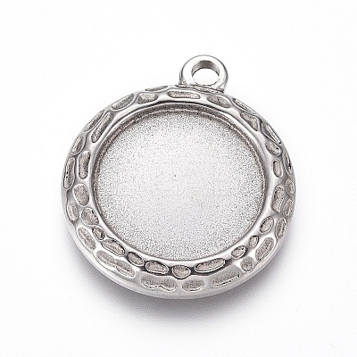 Non-Tarnish 304 Stainless Steel Pendant Cabochon Settings X-STAS-G214-07P-1