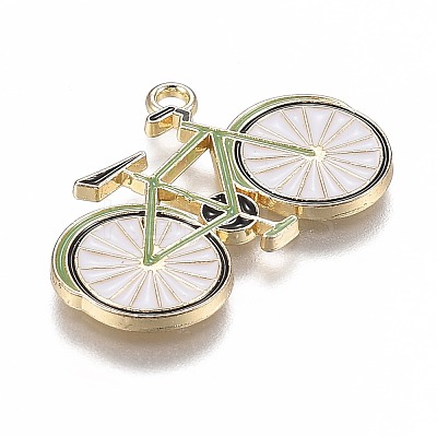 Light Gold Plated Alloy Jewelry Enamel Pendants X-PALLOY-Z001-29B-1