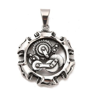 Tibetan Style 304 Stainless Steel Pendants STAS-M334-17AS-1