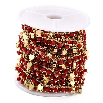 Handmade Glass Beaded Chains CHC-I038-14G-02-1
