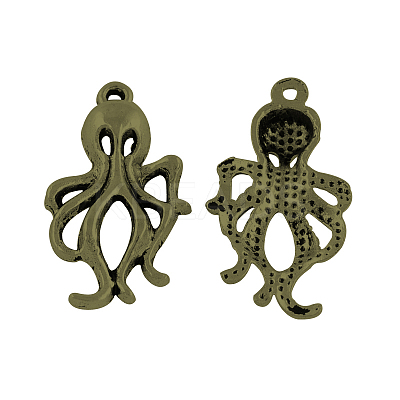 Tibetan Style Alloy Octopus Pendants TIBEP-S270-AB-FF-1