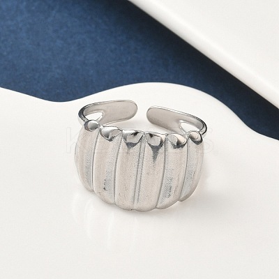 304 Stainless Steel Open Cuff Rings RJEW-A079-01I-P-1