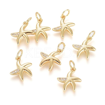 Brass Micro Pave Cubic Zirconia Pendants ZIRC-G166-02G-1