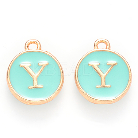 Golden Plated Alloy Enamel Charms ENAM-S118-05Y-1
