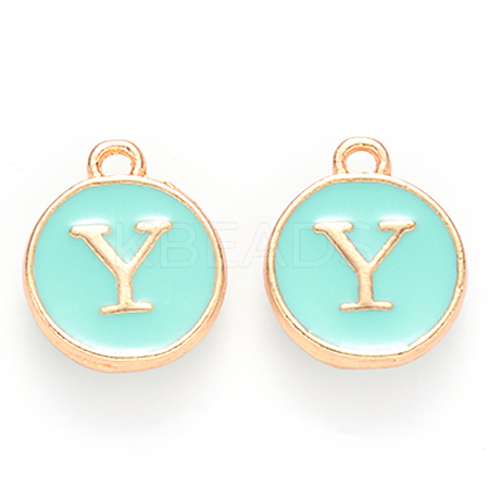 Golden Plated Alloy Enamel Charms ENAM-S118-05Y-1