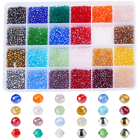4800Pcs 24 Colors Transparent Electroplate Glass Beads EGLA-PA0001-29A-1