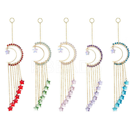 Natural Gemstone Pendant Decorations HJEW-JM01130-1