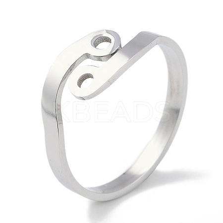Non-Tarnish Constellations 304 Stainless Steel Open Cuff Ring for Women RJEW-L122-001P-12-1