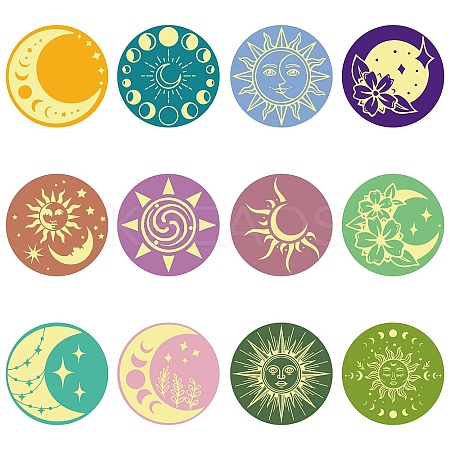 Paper Self Adhesive Gold Foil Embossed Stickers DIY-WH0434-014-1