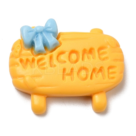 Street Sign Opaque Resin Cabochons RESI-E044-01E-1