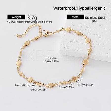 Vintage 304 Stainless Steel Link Chain Bracelets for Women SR6188-5-1