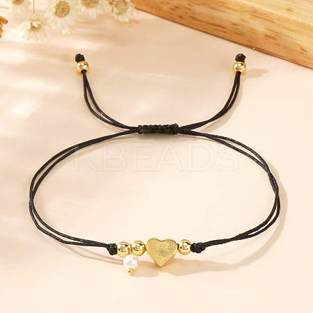 Imitation Pearl Charm Bracelets SI5748-4-1