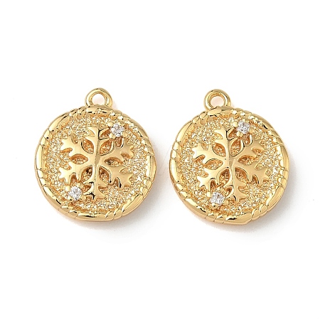 Christmas Brass Micro Pave Clear Cubic Zirconia Pendants KK-A280-03D-G-1