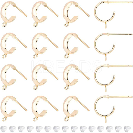 16Pcs Brass Stud Earring Findings KK-BC0008-50-1