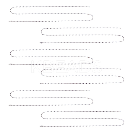 Unicraftale Classic Plain 304 Stainless Steel Mens Womens Ball Chain Necklaces STAS-UN0017-36P-1