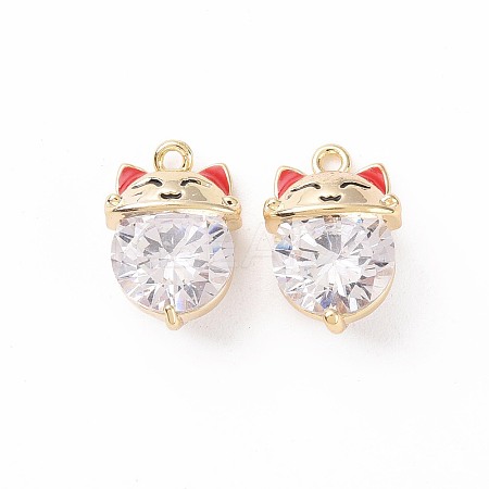 Brass Micro Pave Cubic Zirconia Charms X-KK-N231-130-NF-1