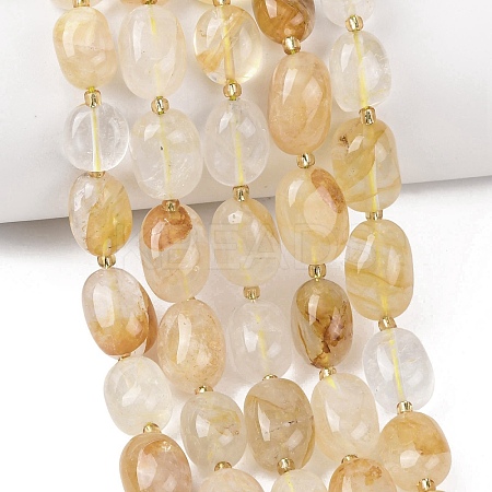 Natural Yellow Hematoid Quartz/Golden Healer Quartz Beads Strands G-G453-D15-01-1
