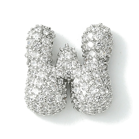Rack Plating Brass Clear Cubic Zirconia Pendants KK-S378-01P-W-1
